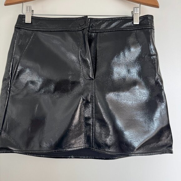 MICHAEL Michael Kors Patent Faux-Leather Mini Skirt – Black – Women’s 6 - Picture 1 of 3